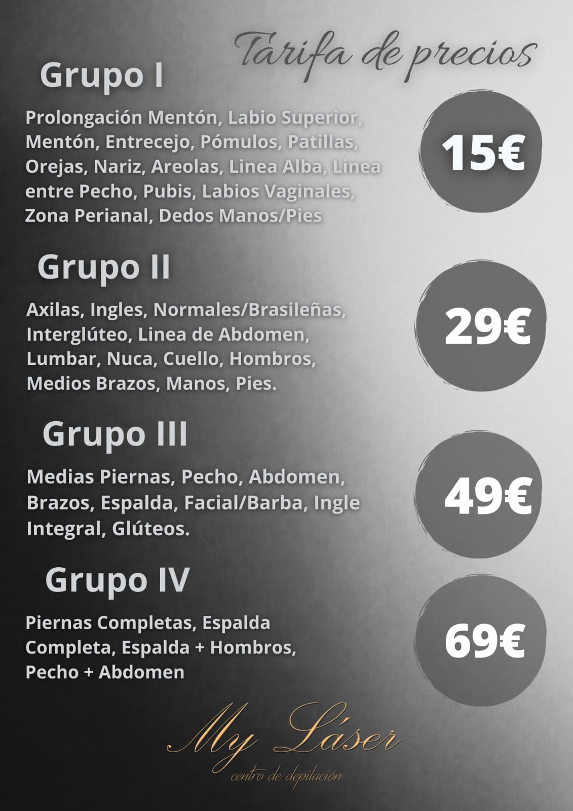 Tarifas tratamiento facial